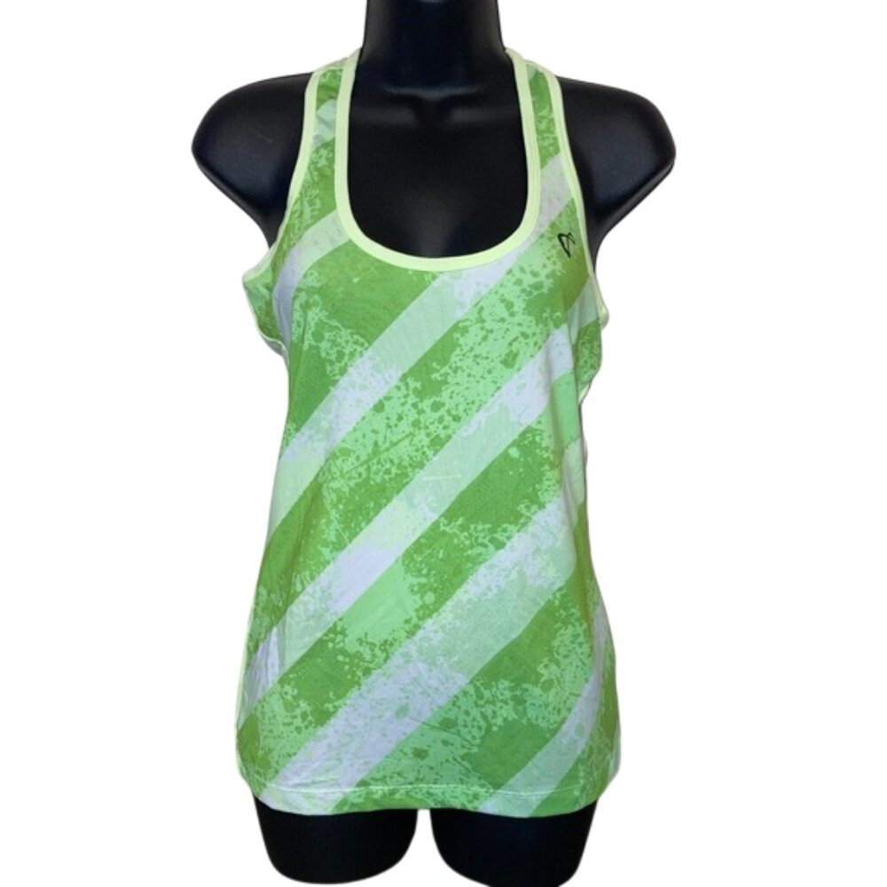 Athletic DNA Refresh Sport Razor Back Tank Top - Lime Green - Size: Medium